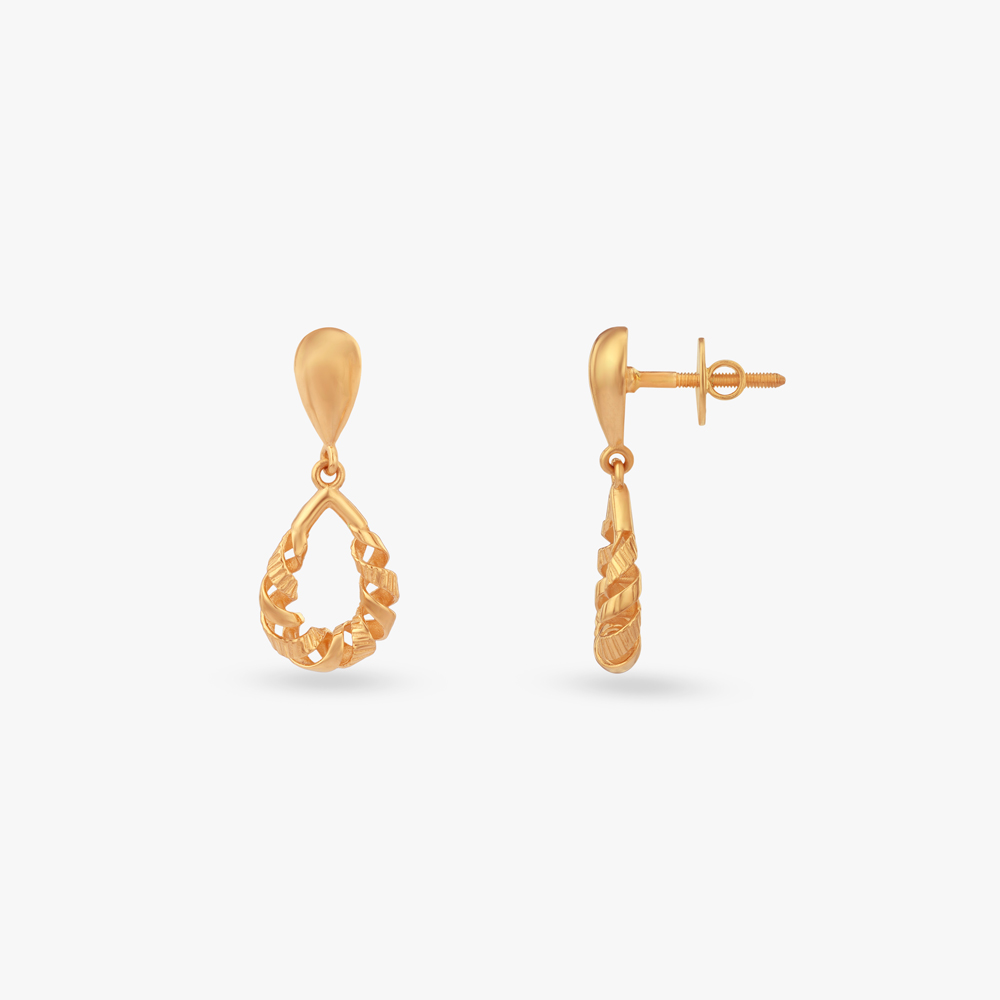 Interwoven Gleam Gold Pendant and Earrings Set,,hi-res image number null