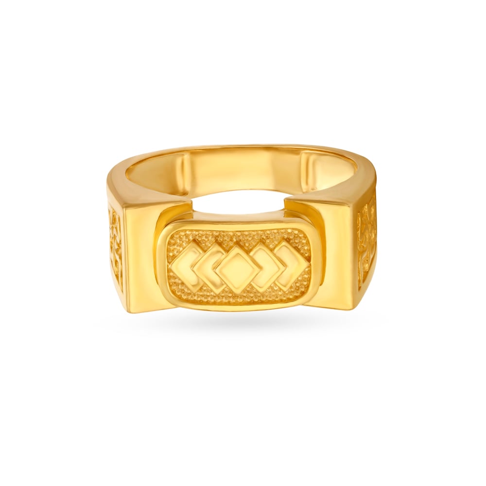Hollow Style Geometric Gold Finger Ring For Men,,hi-res image number null