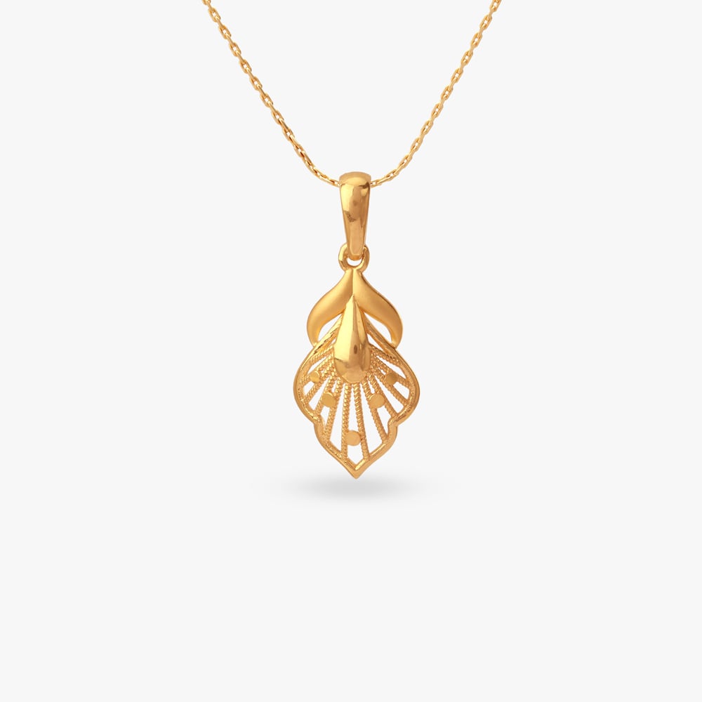 

Ethereal Leaf Gold Pendant