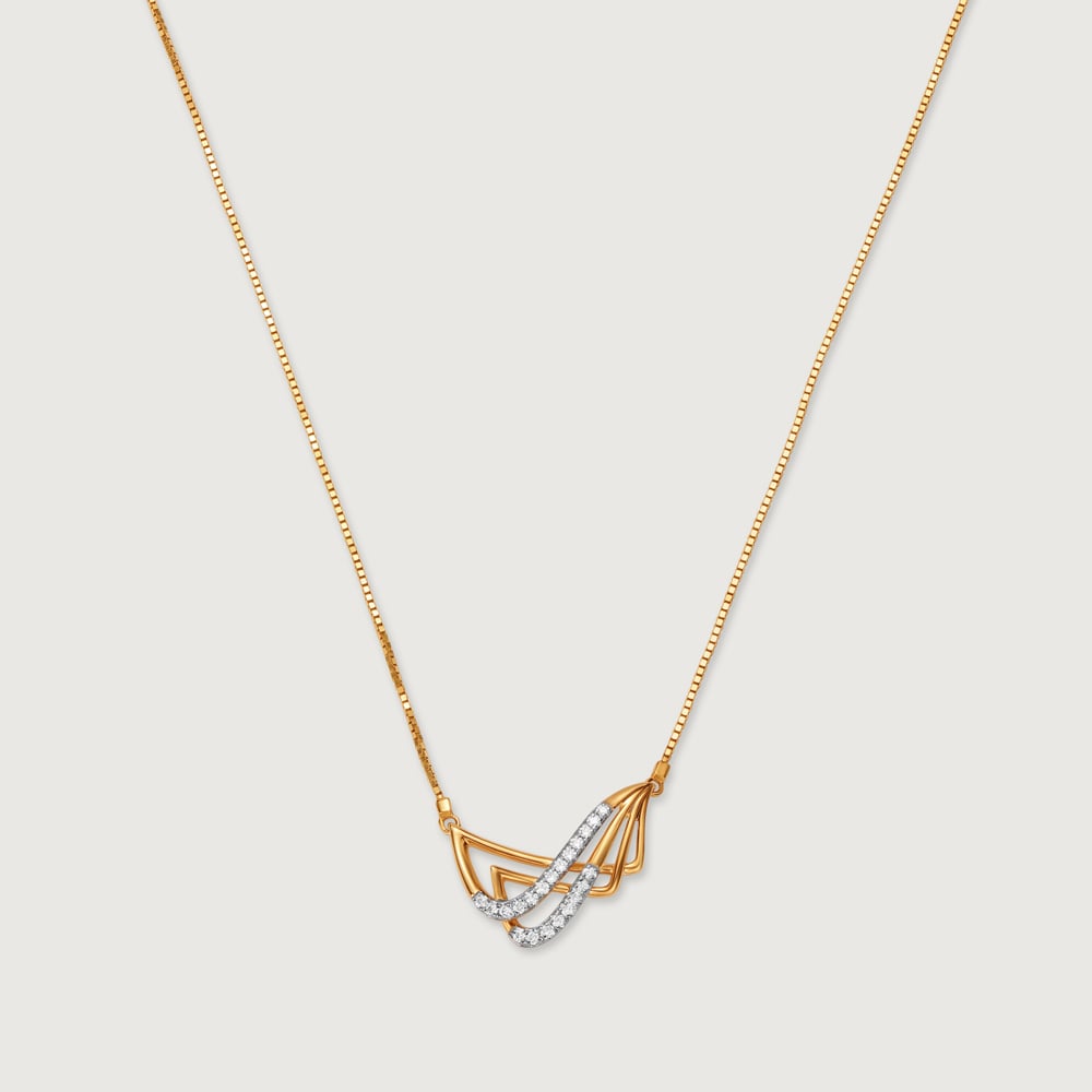Oceans Rhythm 14 Kt Gold & Diamond Necklace,,hi-res image number null