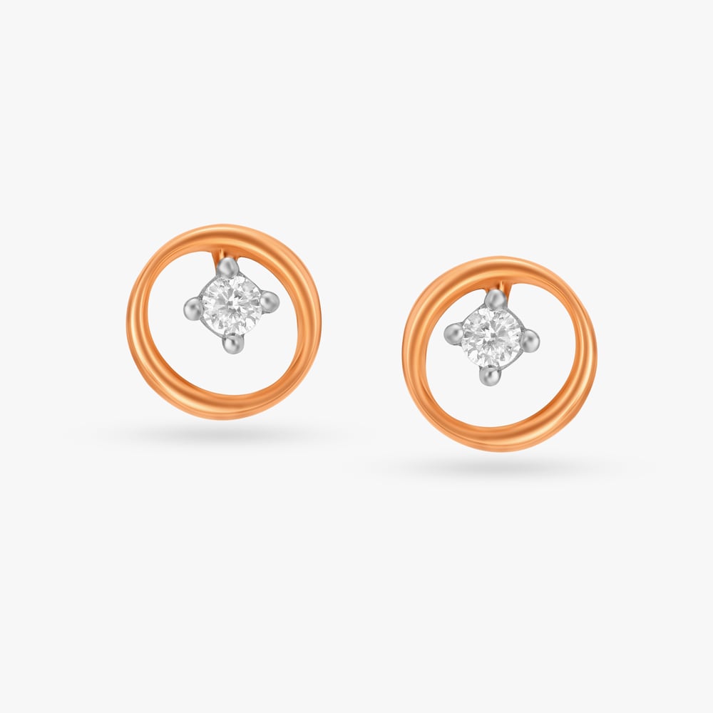 Zen Loop Diamond Stud Earrings,,hi-res image number null