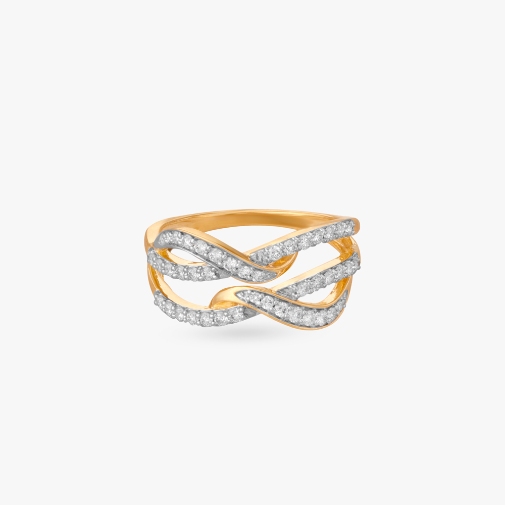 Radiant Weave Diamond Finger Ring,,hi-res image number null