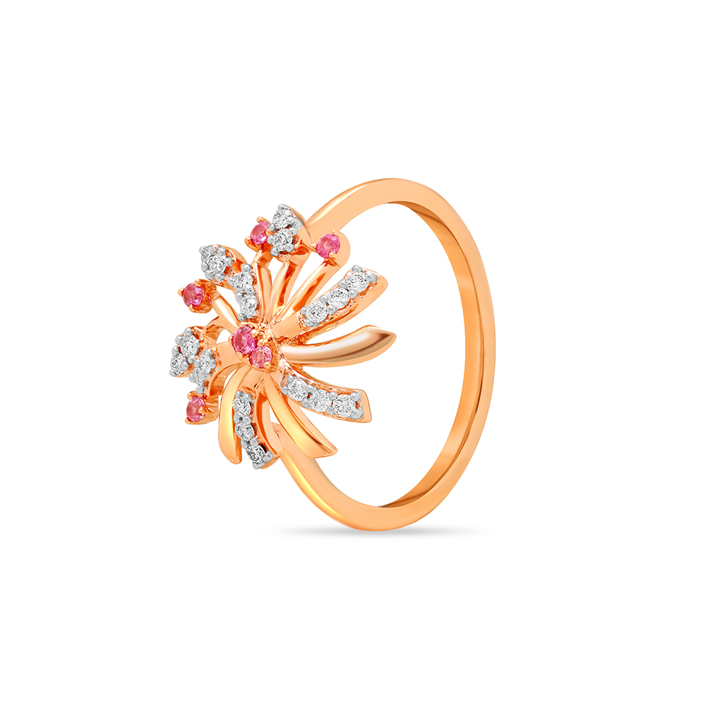 Petit Eye Sterling Silver Ring plated in 18K Rose Gold with Enamel main image 1