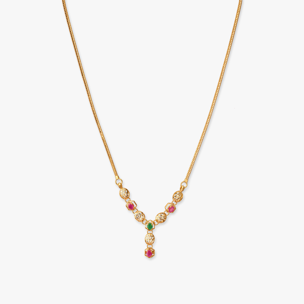 Majestic Hues Gold Necklace Set,,hi-res image number null
