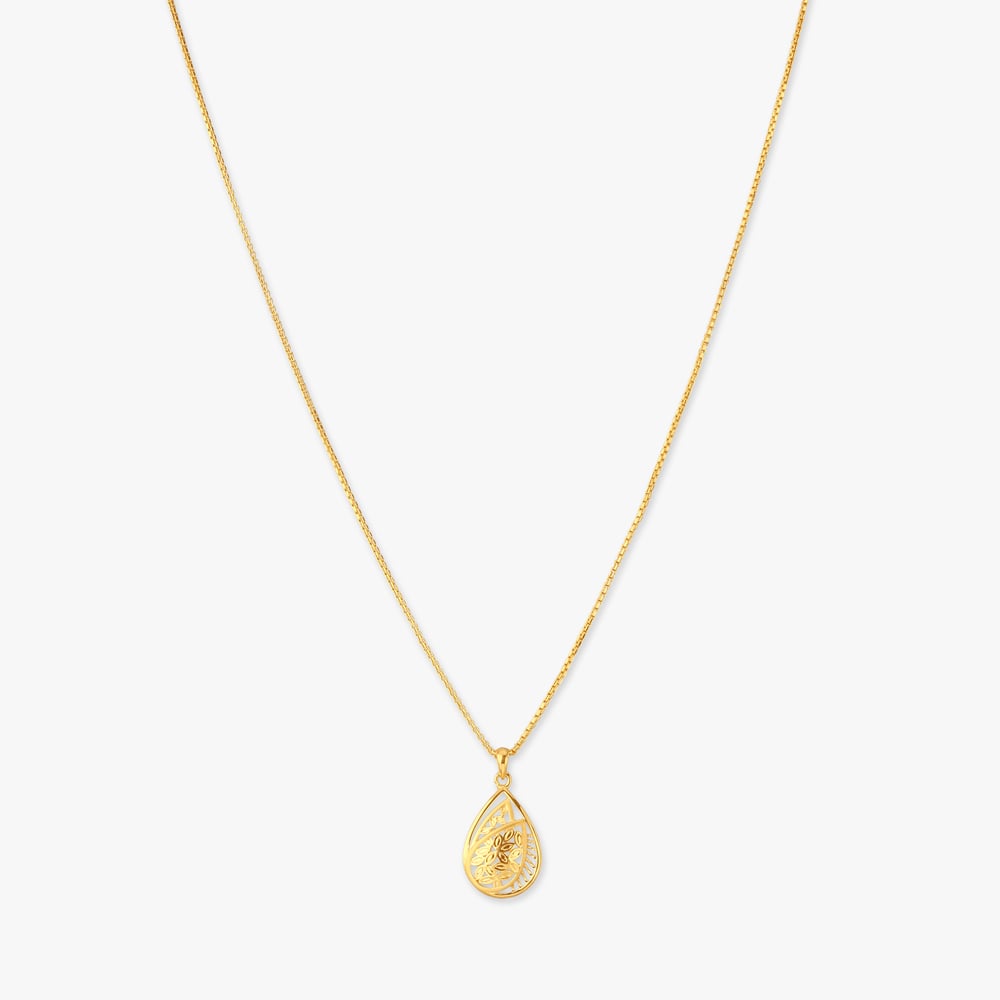 Lattice Glow Gold Pendant with Chain,,hi-res image number null