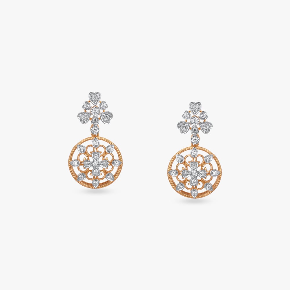 

Ornate Garden Diamond Drop Earrings