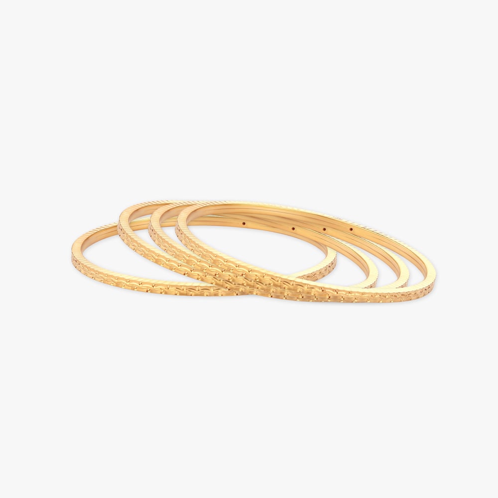 Petal Trace Gold Bangles,,hi-res image number null