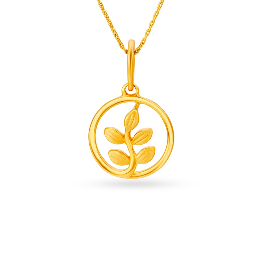 

Gorgeous Leaves Gold Pendant For Kids