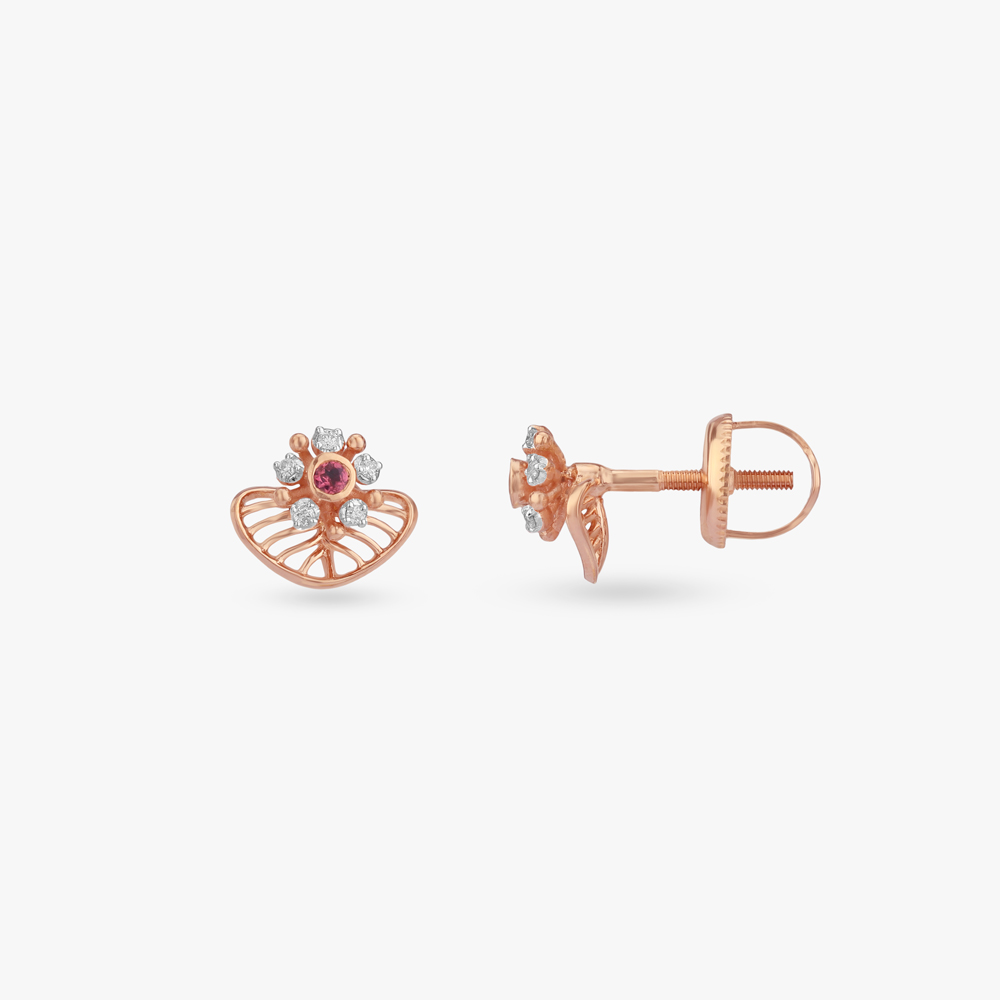 Twilight Fan Diamond Stud Earrings,,hi-res image number null