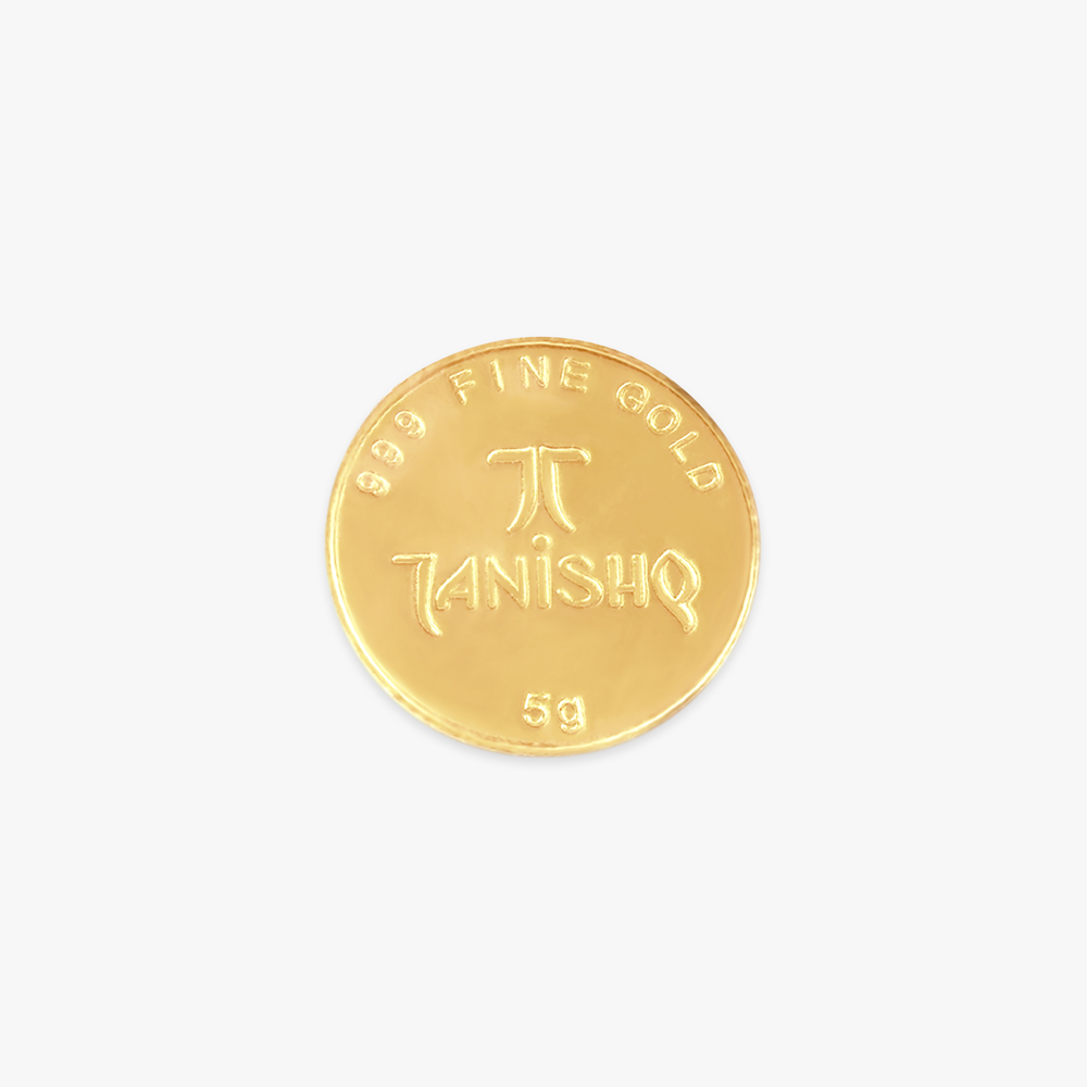 5 gram 24 Karat Gold Coin with Ganesha Motif,,hi-res image number null