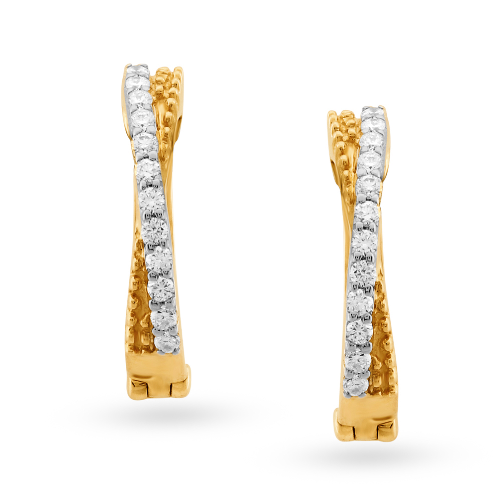 Classic Gold and Diamond Bali Earrings,,hi-res image number null