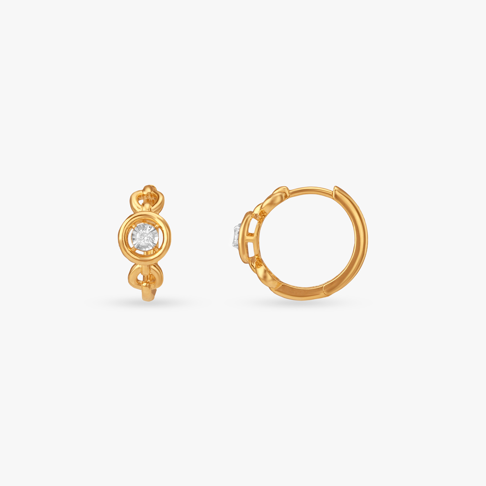 Halo Link Diamond Hoop Earrings,,hi-res image number null