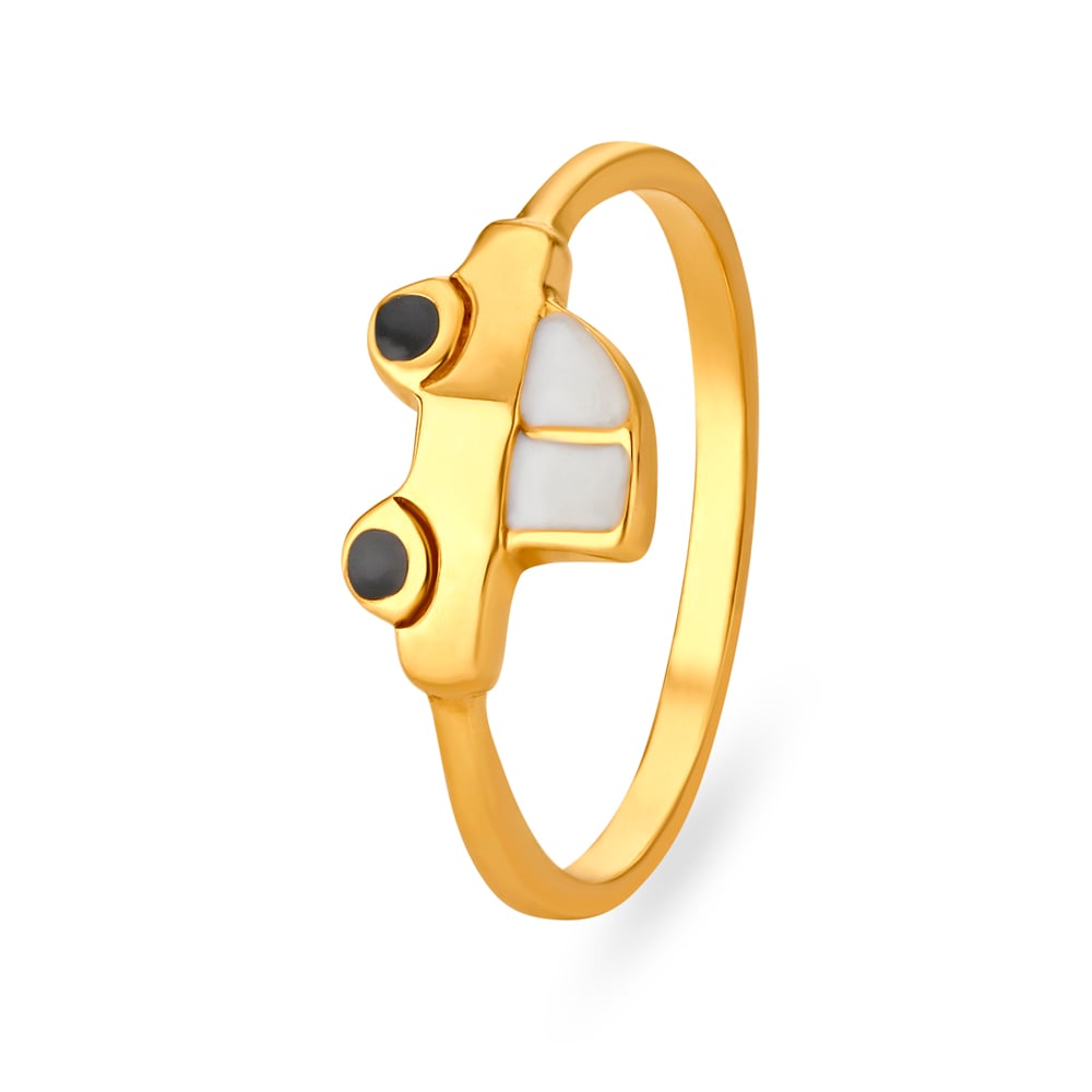 Adorable 22 Karat Yellow Gold Car Design Finger Ring