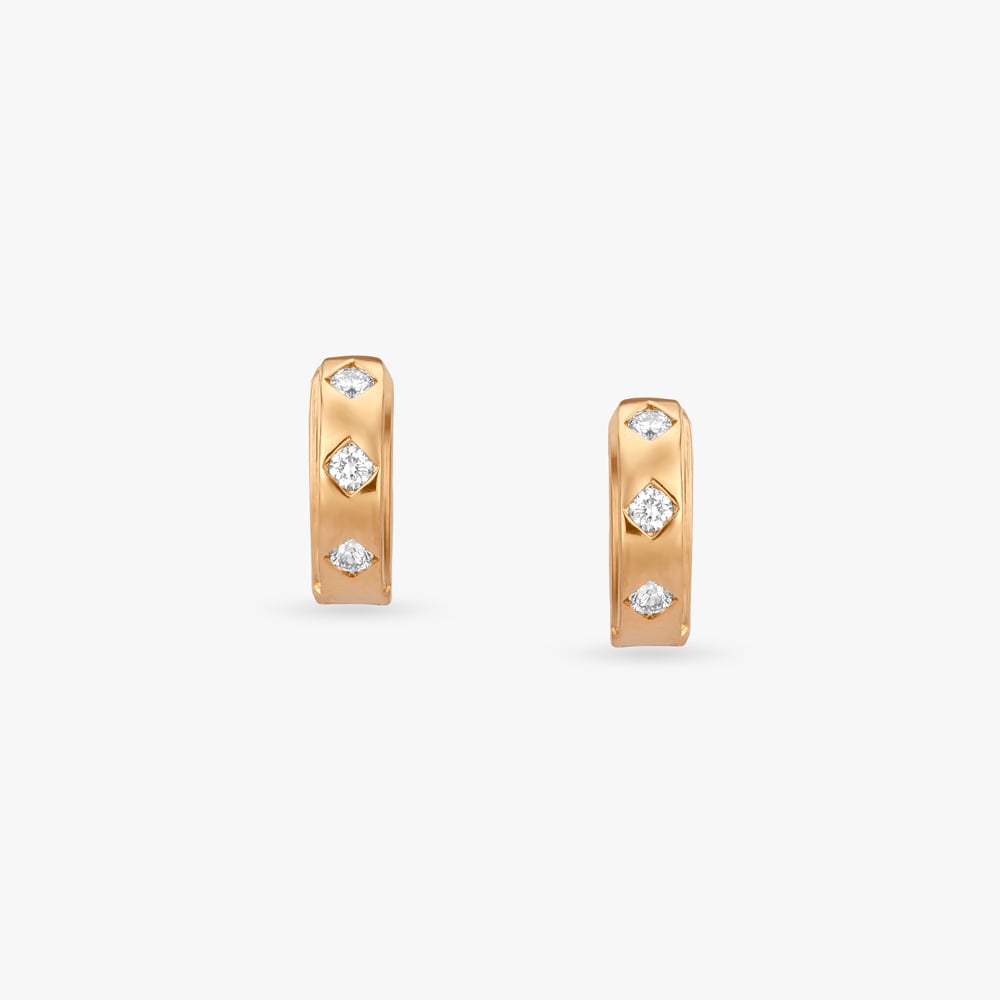 Triple Impact Diamond Hoop Earrings For Men,,hi-res image number null
