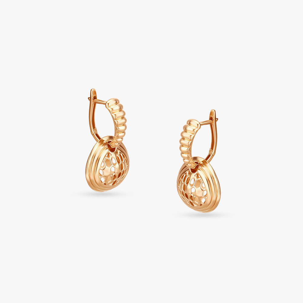 Chic Filigree Gold Hoop Earrings,,hi-res image number null