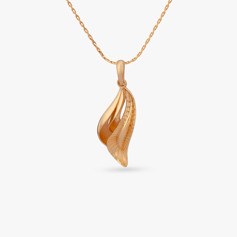 Flowing Wave Gold Pendant and Earrings Set,,hi-res image number null