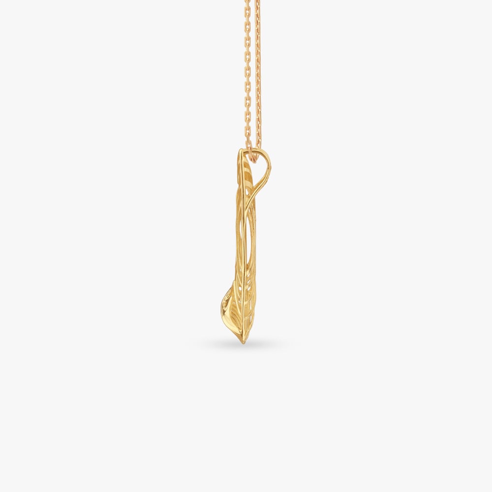 Fluid Curve Gold Pendant,,hi-res image number null