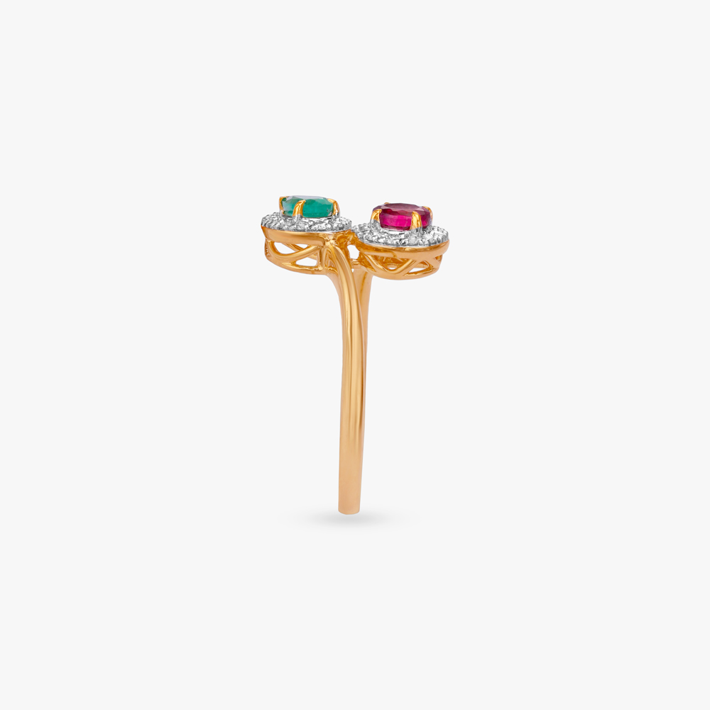 Playful Fusion Diamond Finger Ring,,hi-res image number null