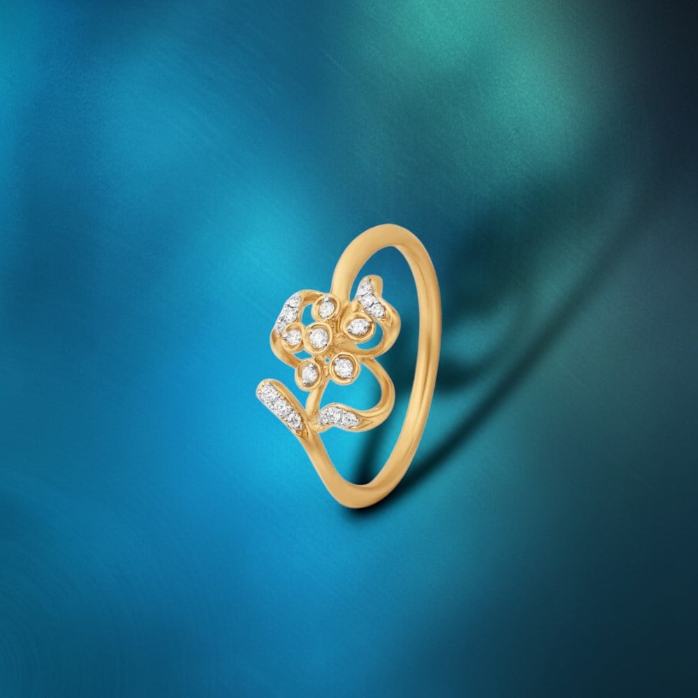 Floral Tail Diamond Ring,,hi-res image number null