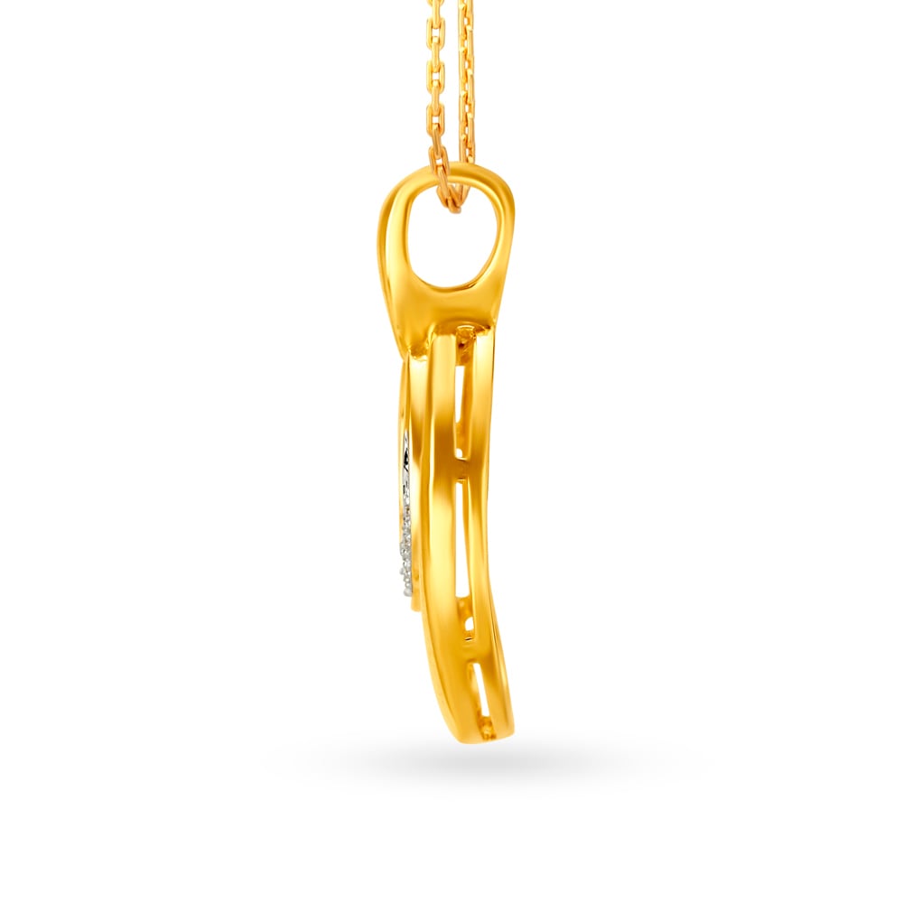 Double Oval Gold and Diamond Pendant,,hi-res image number null