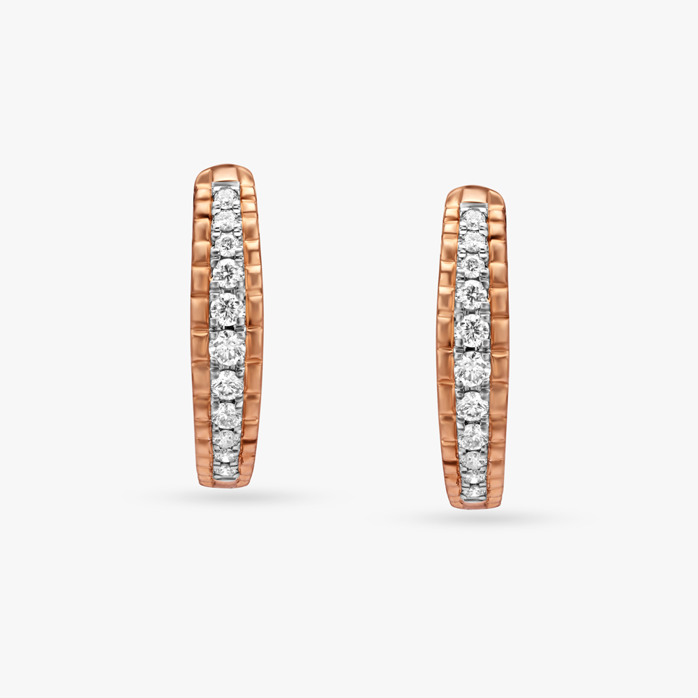 Graceful Diamond Hoop Earrings,,hi-res image number null