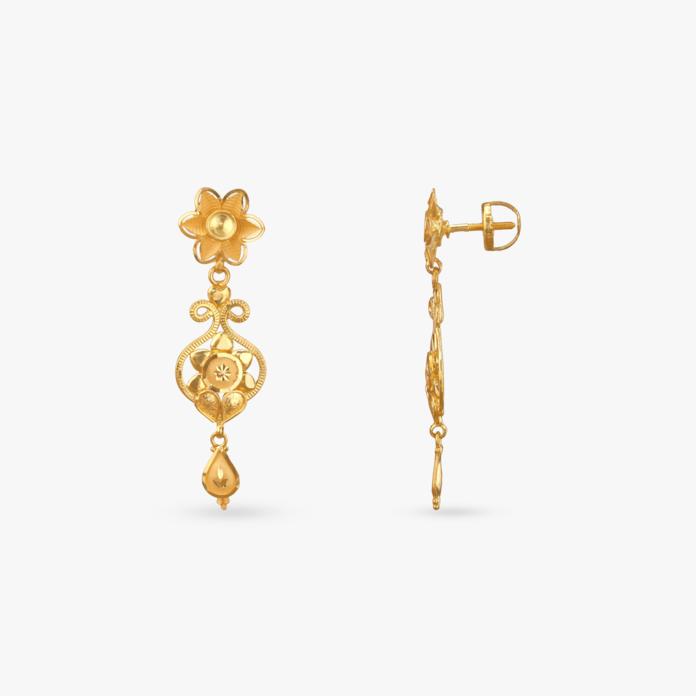 

Petal Crest Gold Drop Earrings