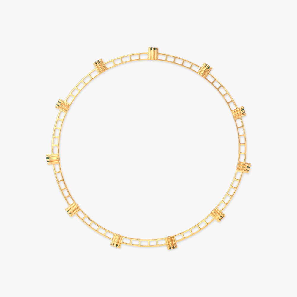 Verdant Rhythm Gold Bangles,,hi-res image number null