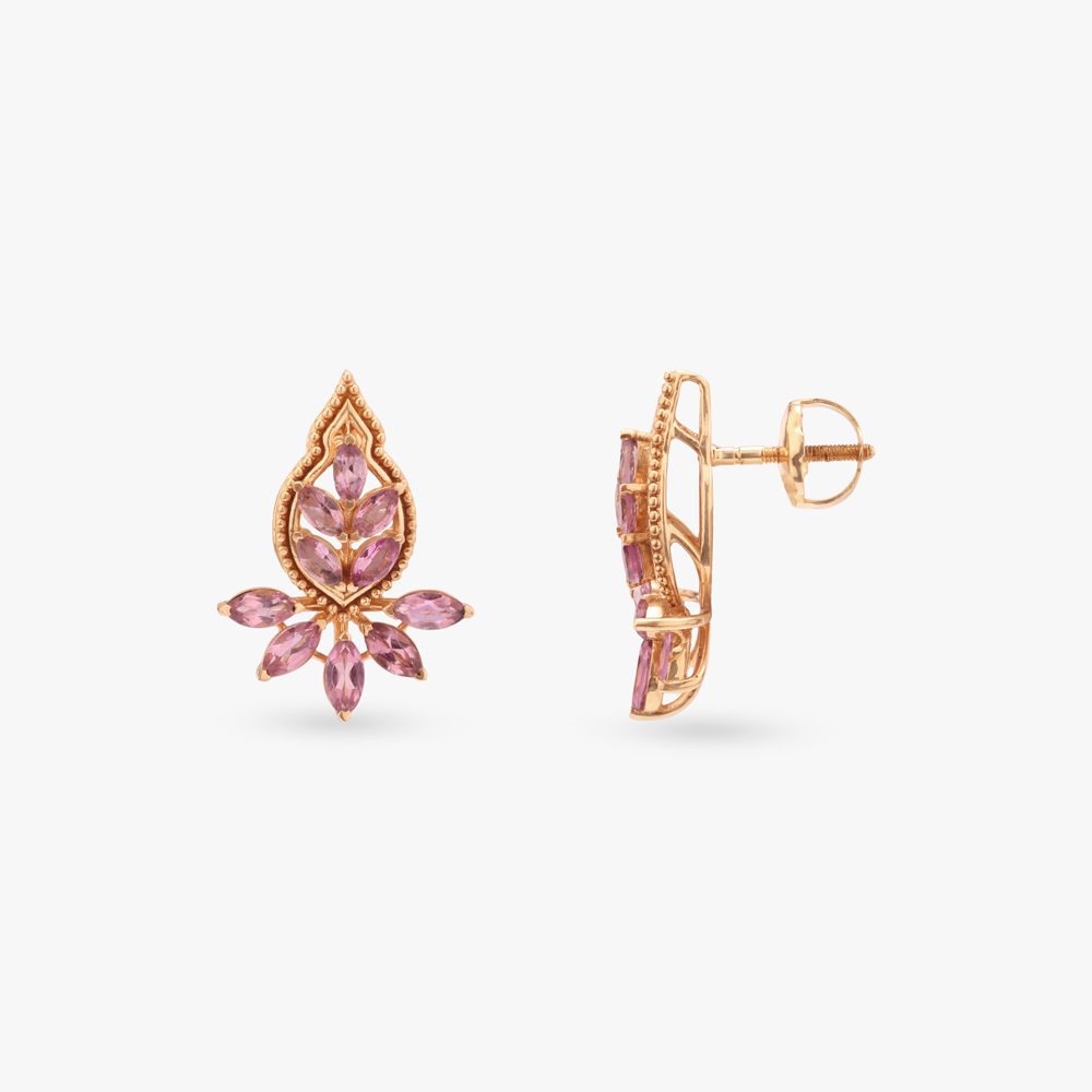 Tropical Bloom Gold Pendant and Earrings Set,,hi-res image number null