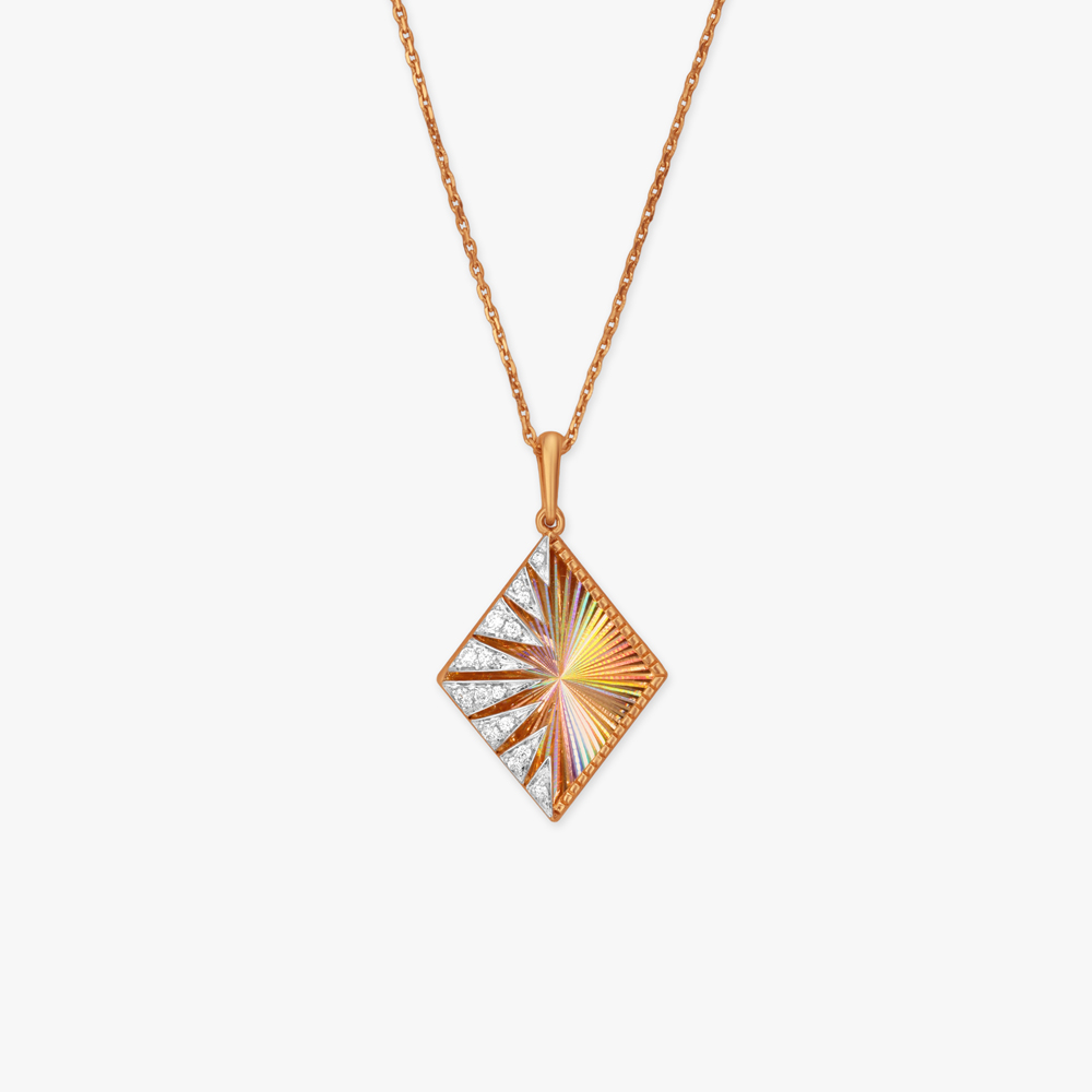 Prism Ray Diamond Pendant with Chain,,hi-res image number null