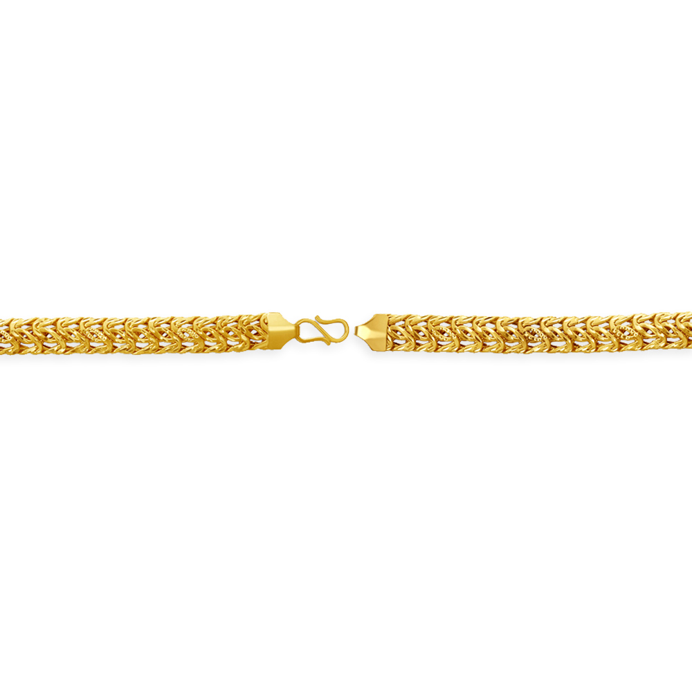 Luxurious 22 Karat Yellow Gold Byzantine Chain Link Bracelet,,hi-res image number null