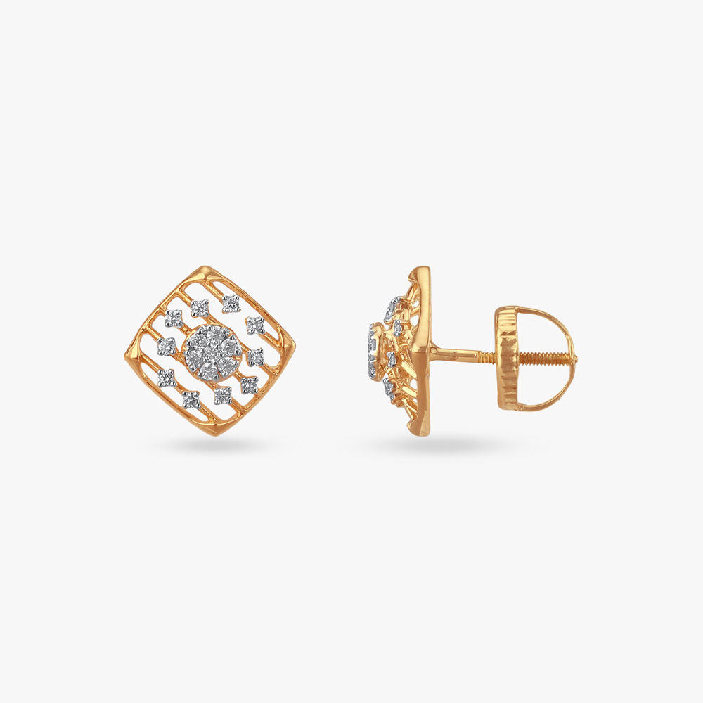

Radiant Lines Diamond Stud Earrings