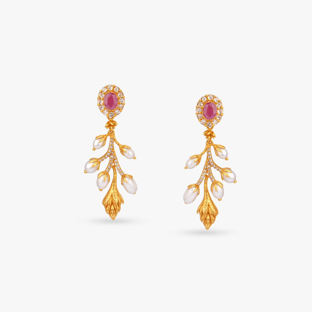 Dewdrop Poise Gold Drop Earrings,,hi-res image number null