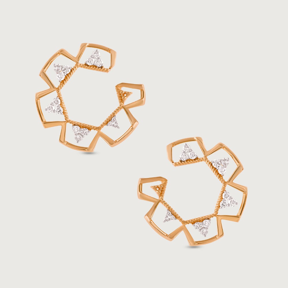 Prism Charm Gold Stud Earrings,,hi-res image number null