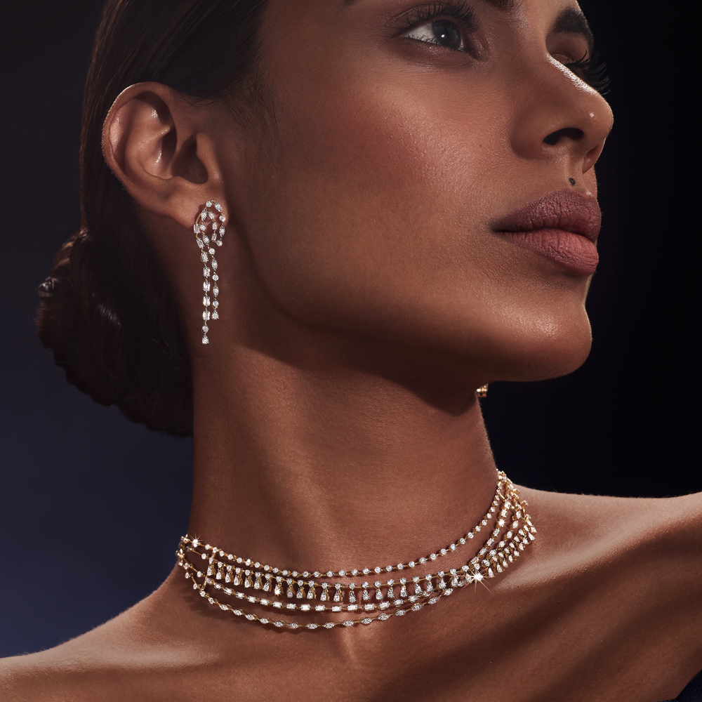 Dazzling Symphony of Diamonds Layered Necklace Set,,hi-res image number null