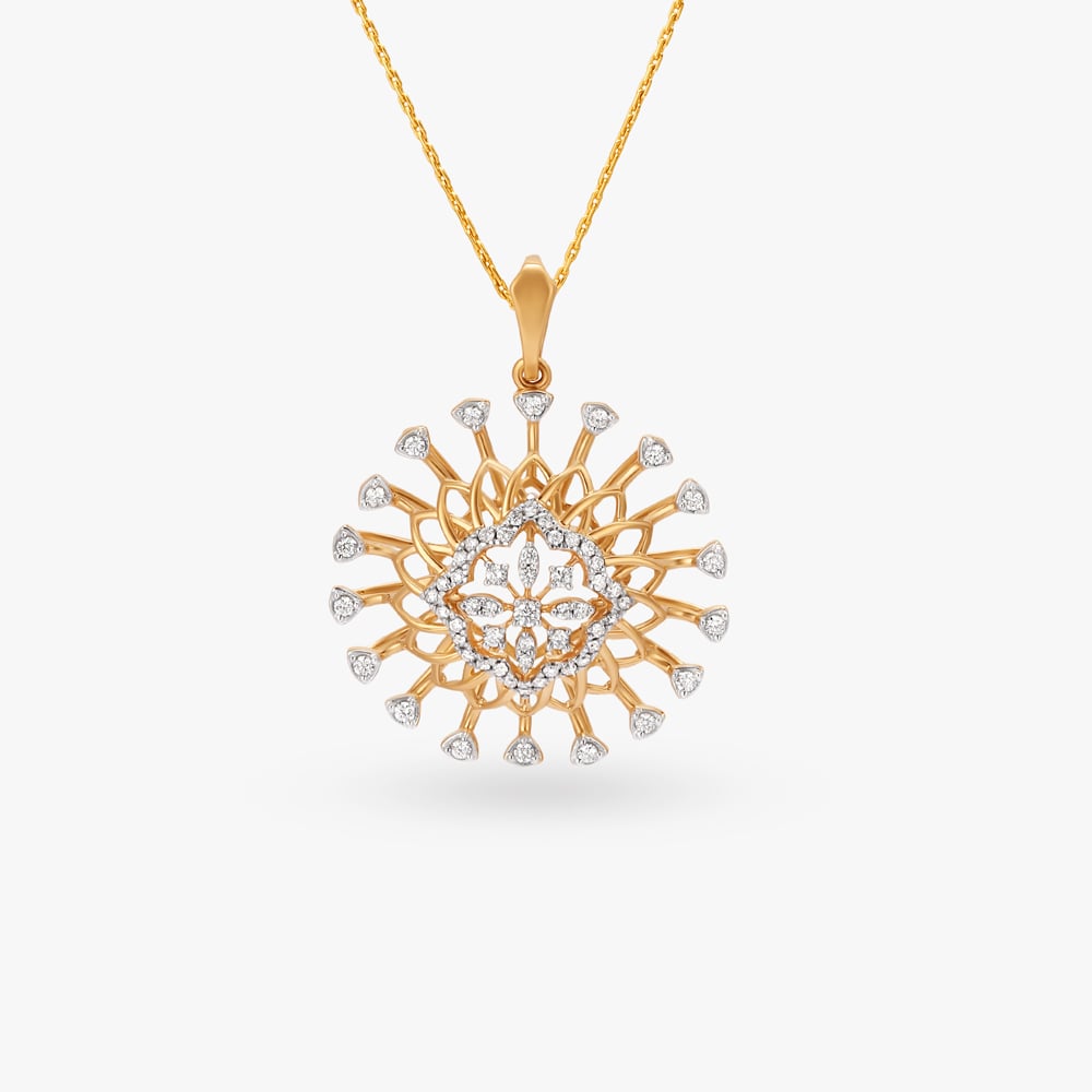 Bedazzled Diamond and Gold Pendant,,hi-res image number null
