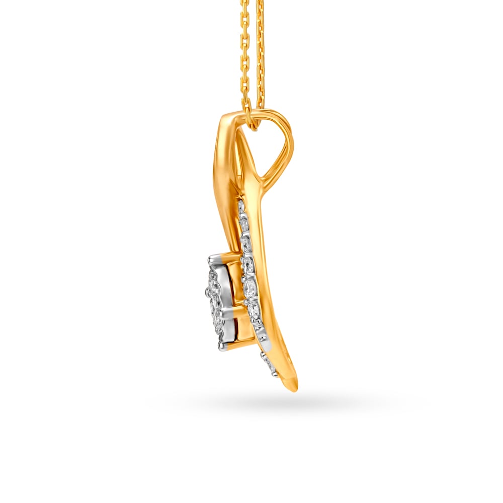 Stylised Teardrop Diamond Pendant,,hi-res image number null