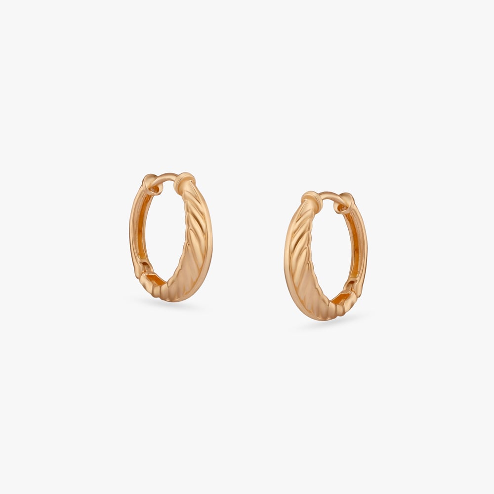 

Spiral Groove Gold Hoop Earrings