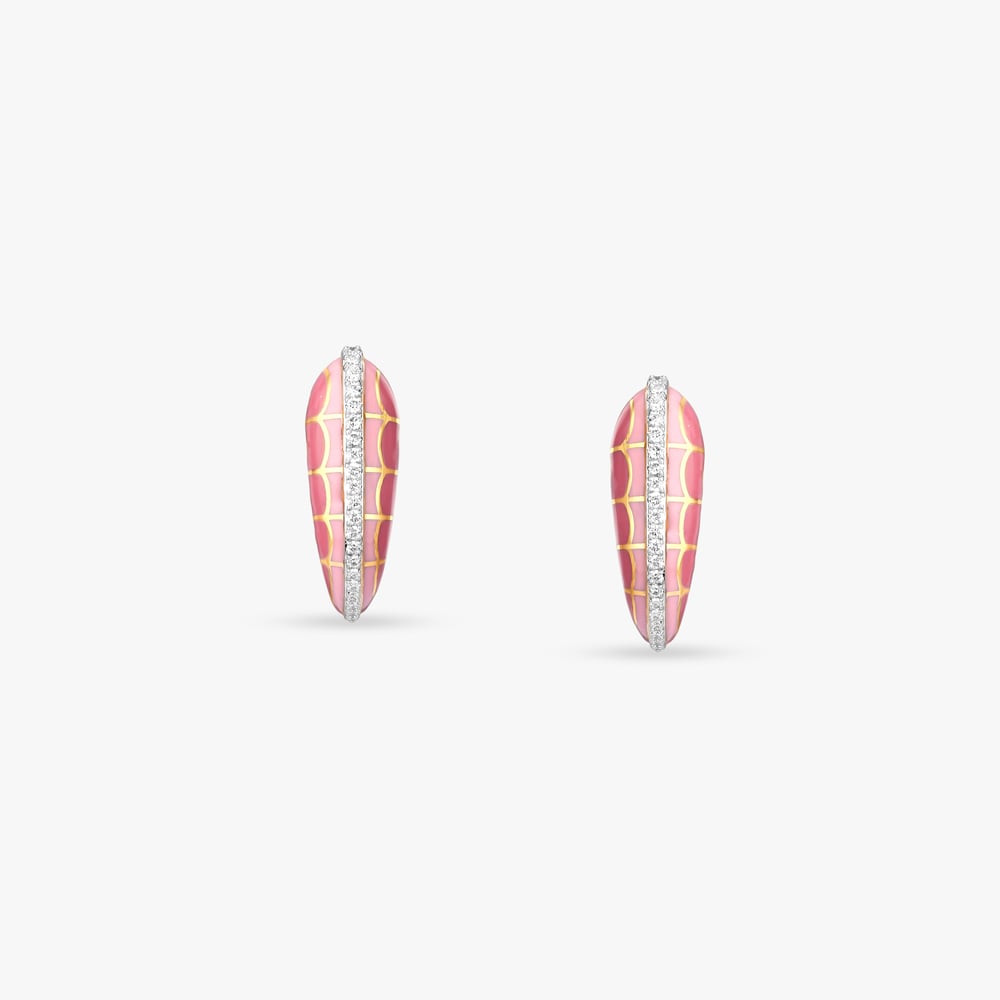Rosy Trail Diamond Hoop Earrings,,hi-res image number null
