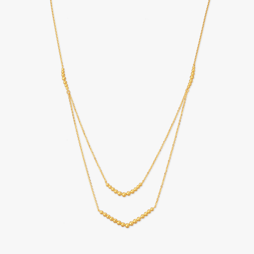 Twin Bead Gold Necklace,,hi-res image number null