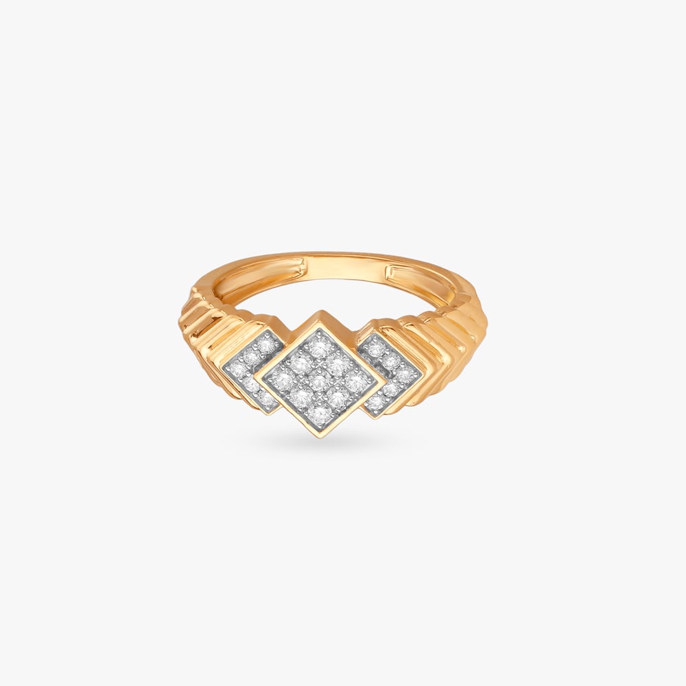 Bold Chevron Diamond Finger Ring for Men,,hi-res image number null