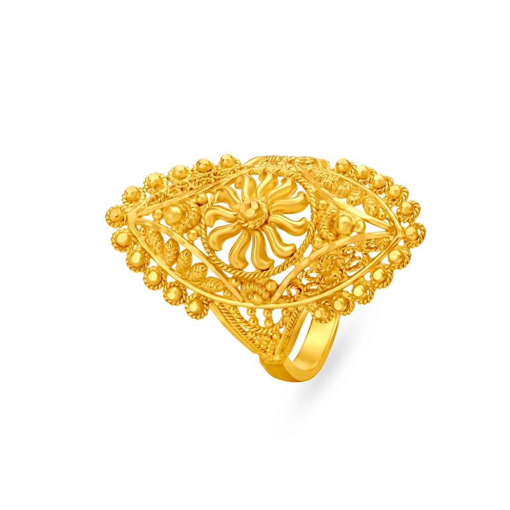 Traditional Fancy Gold Finger Ring,,hi-res image number null
