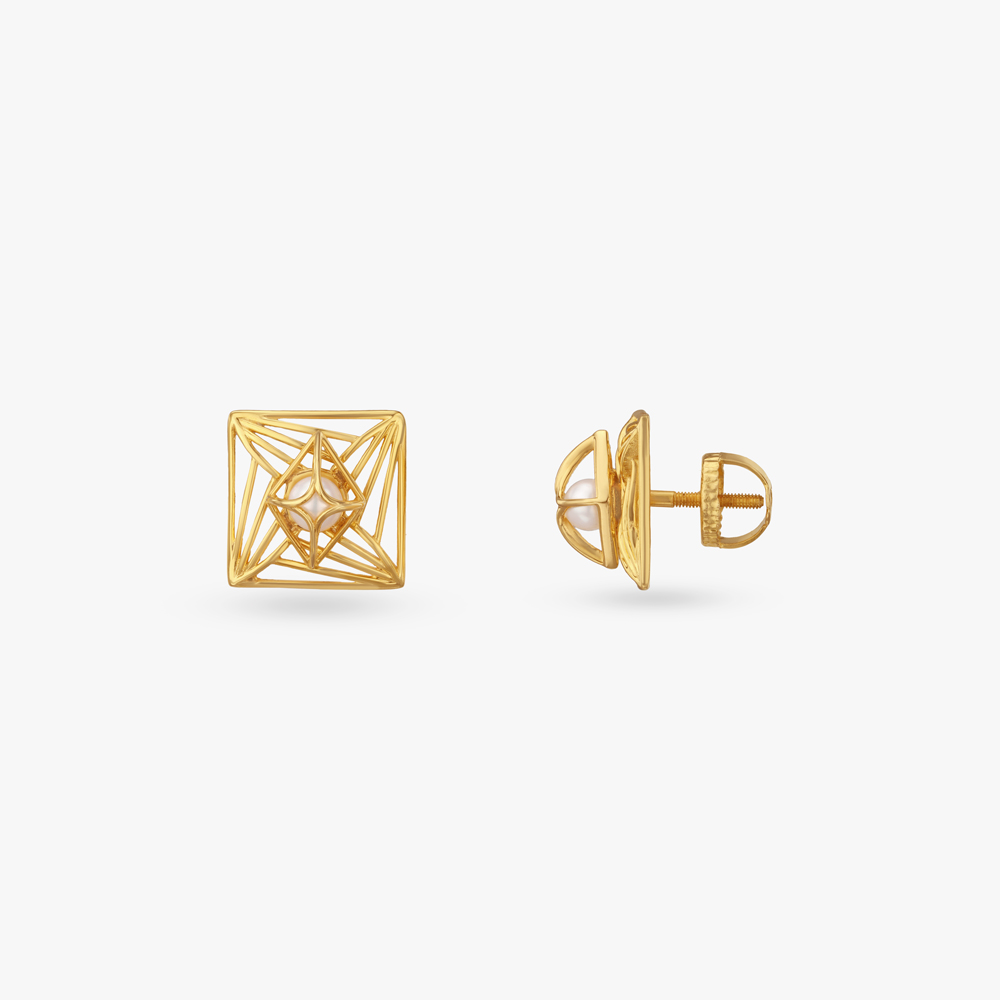 Shape Shift Gold Stud Earrings,,hi-res image number null