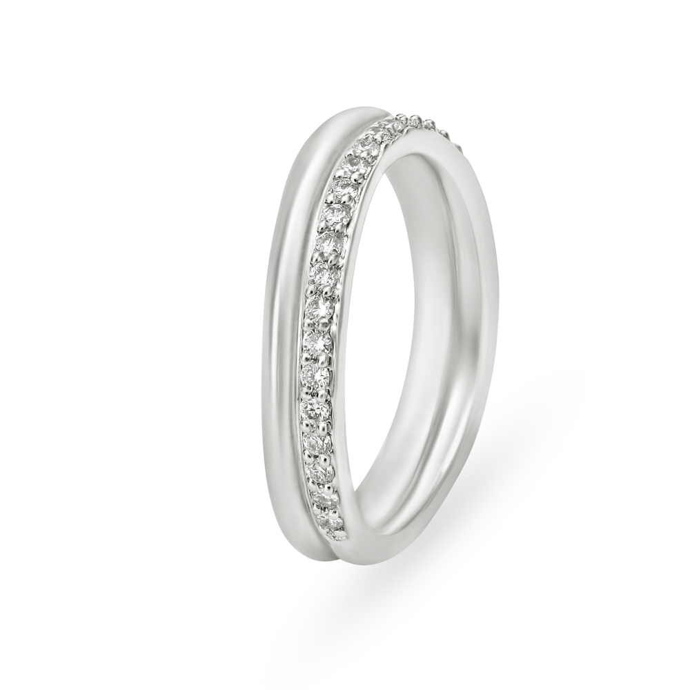 Exquisite Asymmteric Platinum and Diamond Ring,,hi-res image number null