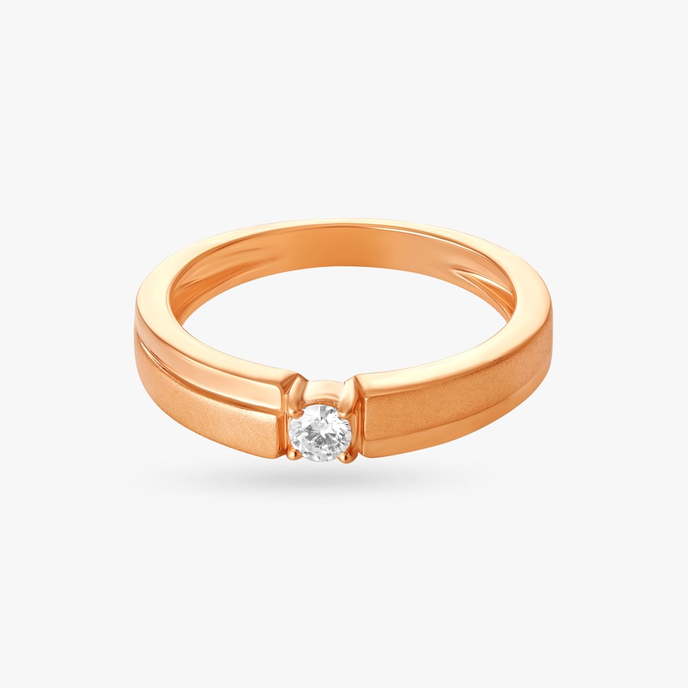 Voguish Single Stone Diamond Finger Ring For Men,,hi-res image number null