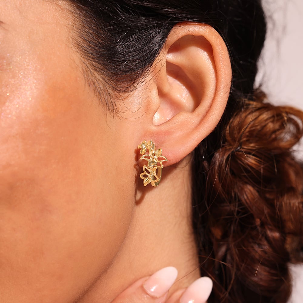 Flutter Bloom Gold bracelet Earrings,,hi-res image number null