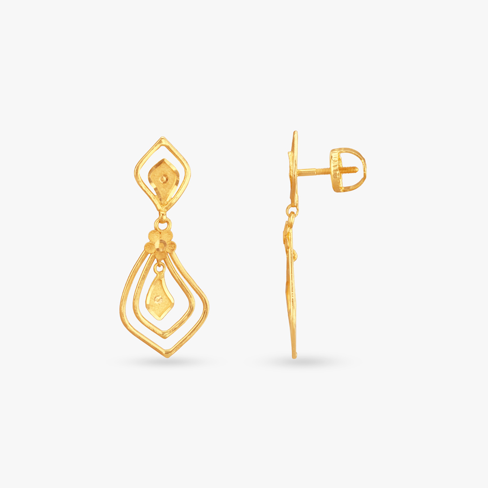 

Petal Frame Gold Drop Earrings