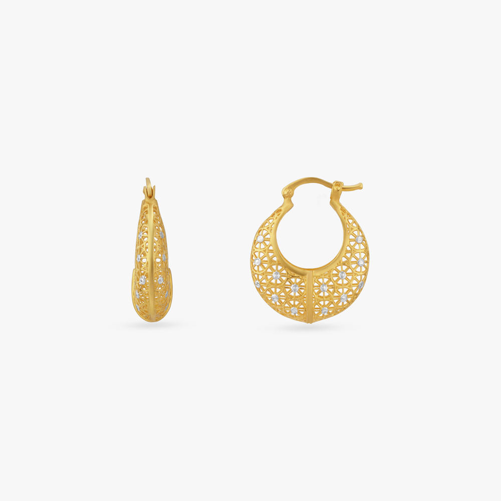 

Filigree Orbit Gold Hoop Earrings