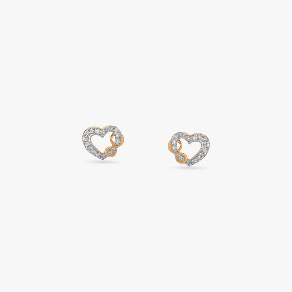 Infinity Heartbeat Diamond Stud Earrings,,hi-res image number null