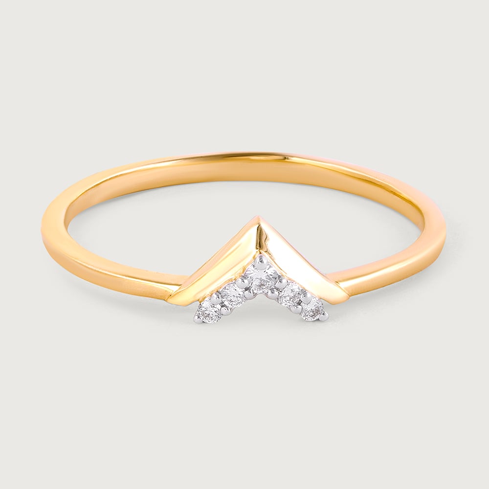 Stackable Lippan Art Gold & Diamond Finger Ring,,hi-res image number null