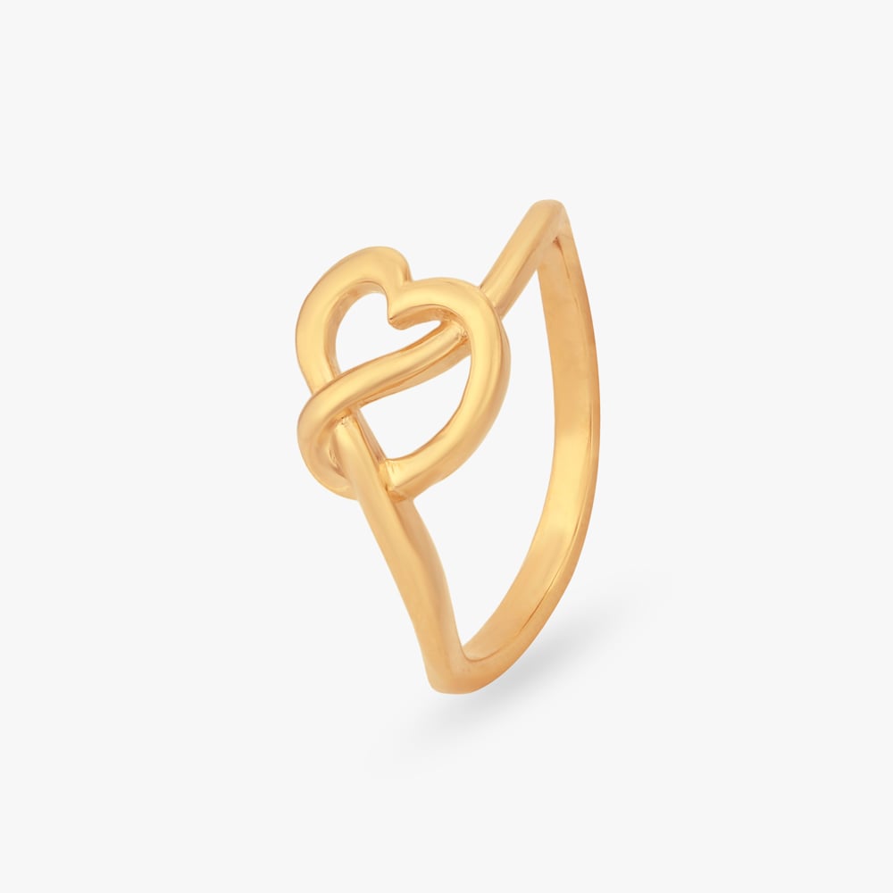 Knotted Heart Gold Ring,,hi-res image number null